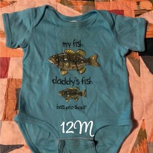 Bass Pro Shops Teal Fish Onesie